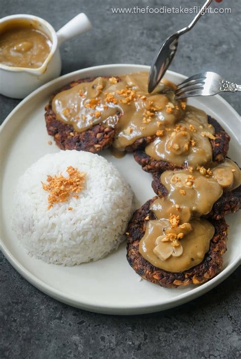 burger steak filipino recipe|Burger Steak with Mushroom Gravy .